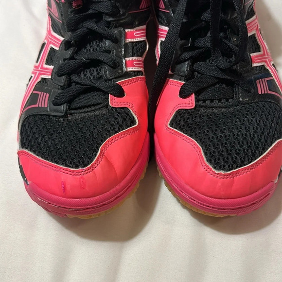 ASICS WOMENS VOLLEYBALL GEL-1140V SHOES IN BLACK/NEON PINK/WHITE - Picture 6 of 10